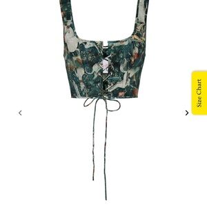 Selkie Forest Print Lace-Up corset top